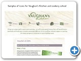 Web icon illustrations for Vaughn's Kitchen and cookery school